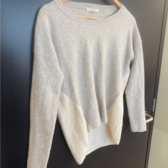 Duffy Cashmere oversized S Chic Gray and Cream Women's Sweater in EUC - Picture 15 of 15